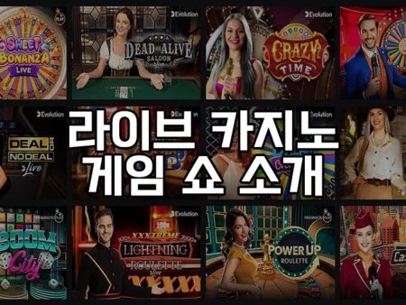 게임 쇼 카지노 게임 소개 – 온라인 카지노의 새로운 혁명