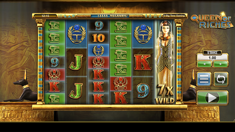 퀸 오브 리치스 온라인 슬롯 게임 화면