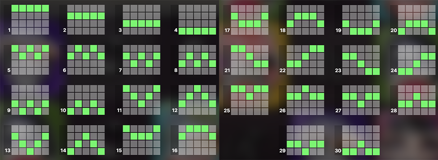 닙턱 온라인 슬롯 30 페이라인 예시